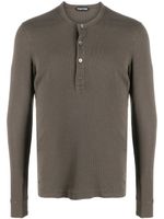 TOM FORD t-shirt nervuré à manches longues - Marron