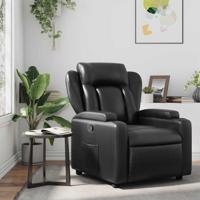 Fauteuil verstelbaar kunstleer zwart - thumbnail