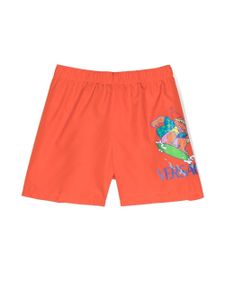 Versace Kids short à imprimé crocodiles - Orange