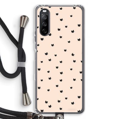 Kleine kattenkopjes: Sony Sony Xperia 10 III Transparant Hoesje met koord