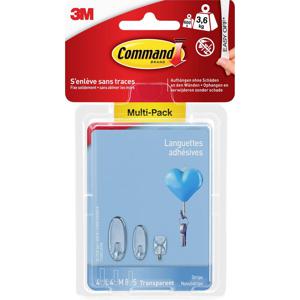 3M Command-strips, multipack Transparant Inhoud: 16 onderdelen