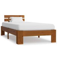 Bedframe massief grenenhout honingbruin 90x200 cm