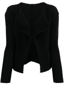 Issey Miyake veste nervurée à design ouvert - Noir