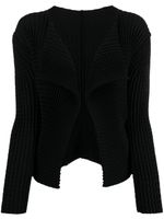 Issey Miyake veste nervurée à design ouvert - Noir Issey Miyake veste nervurée à design ouvert - Noir