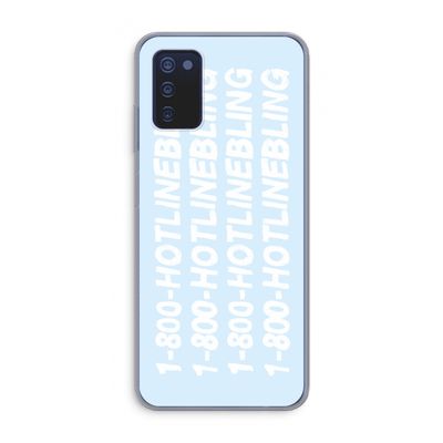 Hotline bling blue: Samsung Galaxy A03s Transparant Hoesje