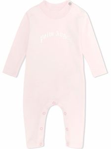 Palm Angels Kids barboteuse en coton à logo imprimé - Rose