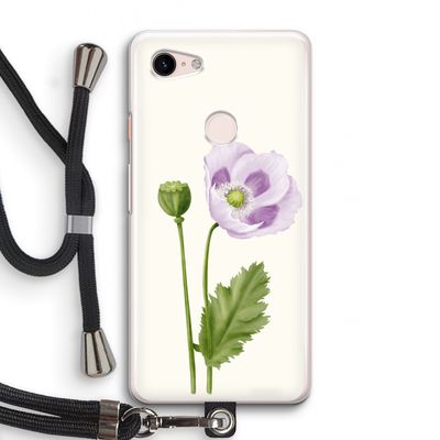 Purple poppy: Pixel 3 Transparant Hoesje met koord