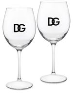 Dolce & Gabbana lot de deux verres à vin à logo imprimé - Tons neutres