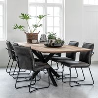 DTP Home Eettafel Curves Teakhout - Naturel - thumbnail