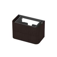 INK - Afgeronde Onderkast Fineer 2 Laden Softclose met Gefreesd Front Tbv Grepen - 800x450x520 Mm - Dark Veneer