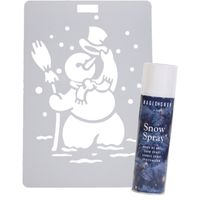 Kerst raamsjabloon sneeuwpop - vel 21 x 30 cm - incl. sneeuwspray 150 ml - thumbnail