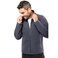 Fleece vest met rits - donkergrijs - warme sweater - trui - heren - polyester 2XL  - - thumbnail