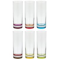 Set van 12x stuks longdrink glazen Colori 310 ml van glas - Longdrinkglazen