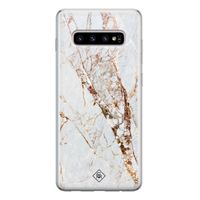 Samsung Galaxy S10 siliconen hoesje - Marmer goud