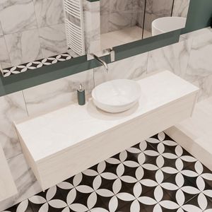 Mondiaz Lush Barco badmeubel underlayment 150 cm 1 lade mdf 1 waskom midden zonder kraangat