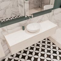 Mondiaz Lush Barco badmeubel underlayment 150 cm 1 lade mdf 1 waskom midden zonder kraangat