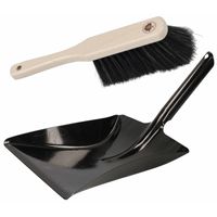 Stoffer en blik zwart van metaal/hout voor binnen