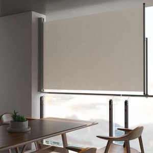 VidaXL Tuinscherm uittrekbaar 160x300 cm crèmekleurig