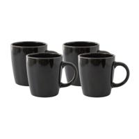 Home Deco Factory Mok - 4x - zwart - 40 cl - keramiek - vaatwasserbestendig