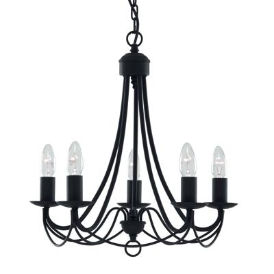Hanglamp Maypole 5Lt - Black Metal Hanglamp Maypole 5Lt - Black Metal