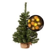 Kleine kunst kerstboom - groen - incl. sport thema lichtsnoer - H60 cm - thumbnail