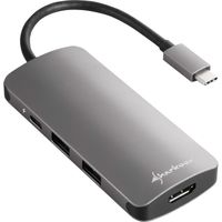 Sharkoon USB 3.0 Type C Multiport Adapter dockingstation HDMI, USB-C 3.2 (5 Gbit/s), 3x USB-A 3.2 (5 Gbit/s), MicroSD, SD - thumbnail