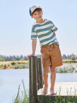 Bermuda jongens in twill kameel