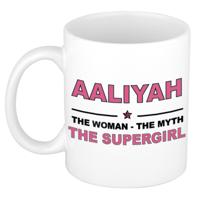Aaliyah cadeau mok - Woman Myth Supergirl - naam koffiemok - 300 ml - collega - moederdag