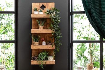 Massief keukenrek HEMINGWAY 80cm mahoniehouten wandplank - 40016