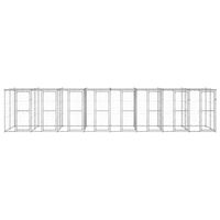 The Living Store Hondenkennel - Gegalvaniseerd Staal - 880 x 220 x 180 cm - Met Dak en Deuren
