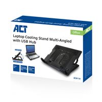 ACT Connectivity AC8110 Laptopstandaard laptopkoeler tot 17" in hoogte verstelbaar, 2-poorts hub - thumbnail