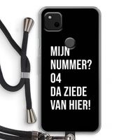 Da ziede van hier - Zwart: Pixel 4a Transparant Hoesje met koord