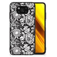 Xiaomi Poco X3 | X3 Pro Bloemen Hoesje Black Flowers