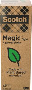Plakband Magic Tape: A greener choice, ft 19 mm x 33 m, toren met 9 rollen
