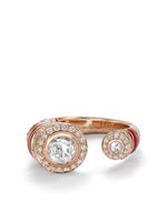 David Morris bague en or rose 18ct pavé de diamants - thumbnail