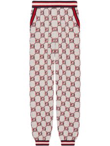 Gucci pantalon à motif monogrammé - Blanc