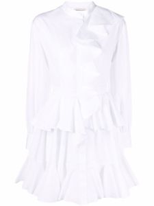 Alexander McQueen robe-chemise à volants - Blanc