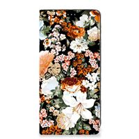 Smart Cover voor Samsung Galaxy A21s Dark Flowers - thumbnail