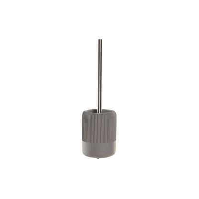 Toiletborstel DKD Home Decor 11 X 11 X 36,5 CM Grijs Cement Roestvrij staal