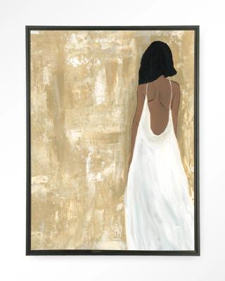 Urban Cotton Wandkleed 'She Opened Her Heart' 80 x 110cm in Floating Frame - black