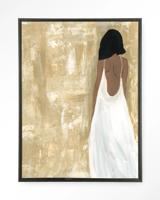 Urban Cotton Wandkleed 'She Opened Her Heart' 80 x 110cm in Floating Frame - black