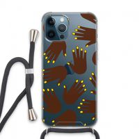 Hands dark: iPhone 13 Pro Max Transparant Hoesje met koord
