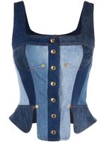 Marine Serre haut bustier en jean - Bleu