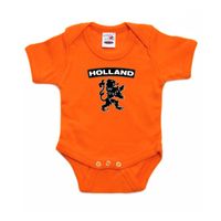 Oranje Holland rompertje met zwarte leeuw voor babies 92 (18-24 maanden)  -
