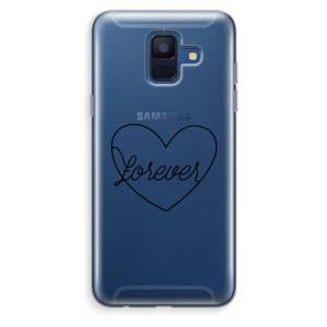 Forever heart black: Samsung Galaxy A6 (2018) Transparant Hoesje