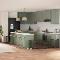 VidaXL Hondenhek inklapbaar 9 panelen 450 cm populierenhout zwart