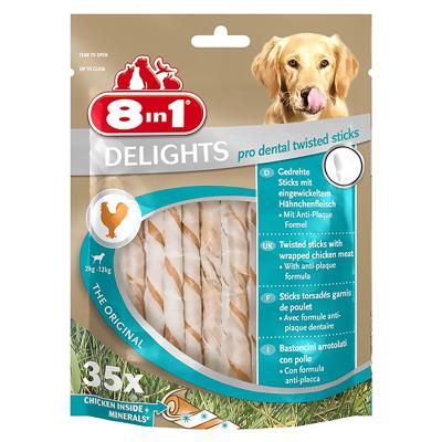8in1 8in1 Delights Pro Dental Twisted Sticks 35st