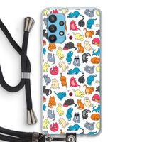 Kleurrijke katten: Samsung Galaxy A32 4G Transparant Hoesje met koord