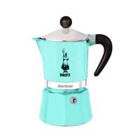 Italiaanse koffiezetter - BIALETTI - Moka Express - Geschikt voor alle kookplaten behalve inductie - 6 kopjes - 300 ml - Regenboogblauw