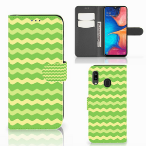 Samsung Galaxy A30 Telefoon Hoesje Waves Green